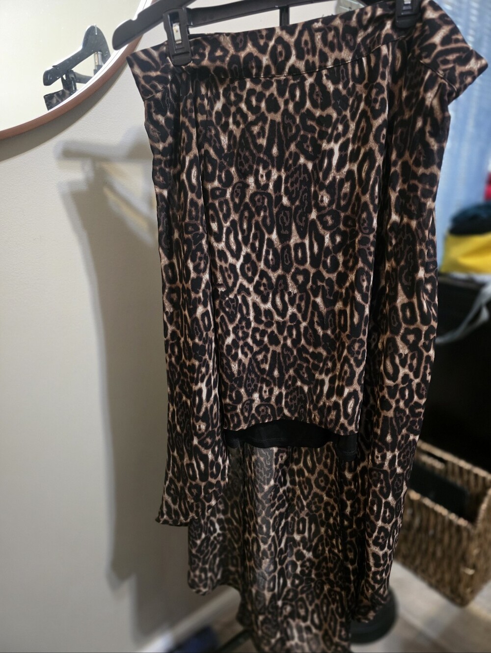 Torrid Black and Brown Leopard High Low Skirt
